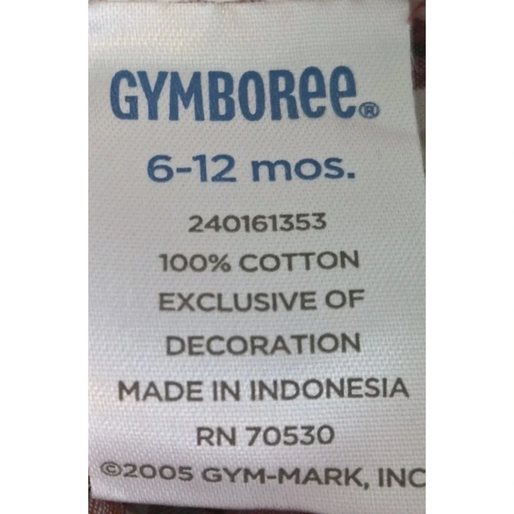 Gymboree Long Sleeve Button Down Shirt Maroon Beige Plaid Boys Size 6-12 Months